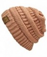 Light Rose Pink Thick Slouchy Knit Oversized Beanie Cap Hat - CM110UC24FJ