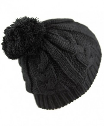 1000CMH Womens Beanie Buttons Stitching Black2