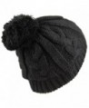 1000CMH Womens Beanie Buttons Stitching Black2