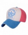 Home Prefer Five Star Vintage Trucker Hat Adjustable Twill Cotton Baseball Cap - Sky Blue/Watermelon Red - C811VA49SHR