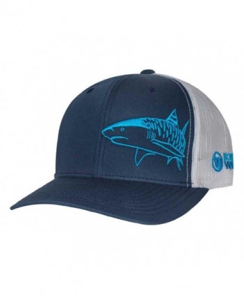 Tiger Shark Hat: Scuba Diving Trucker Cap: Born of Water Apparel - Freediving - Navy - CD11OV9FC97