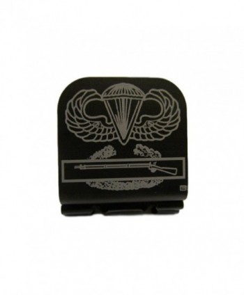 Airborne Wings & Combat Infantry Badge Laser Etched Hat Clip Black - CJ128O4F4XN