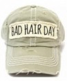 New! Khaki "BAD HAIR DAY" Embroidery Patch Baseball Cap - C618235046R