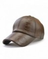 King Star Men Vintage PU Leather Baseball Cap Windproof Warm Hats Adjustable Hat - Light Brown - CL187E2KTXU
