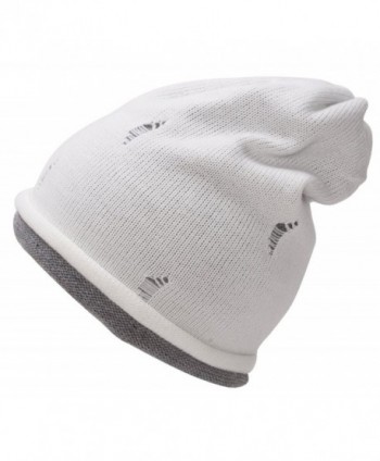 Youth Size Double Layered Beanie - White/Melange Grey - CM11RIMUN75