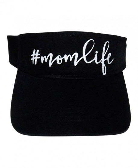 Glitter momlife Cotton Visor Fashion Mom Hat Cap - Black - CY12NWB7VDY