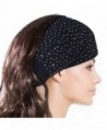 Sparkling Rhinestone and Dots Wide Elastic Headband - Black - Black - CE11CMTES2F