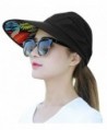 HindaWi Sun Hats For Women Wide Brim UV Protection Summer Beach Visor Cap - A-black - CZ1840X5508