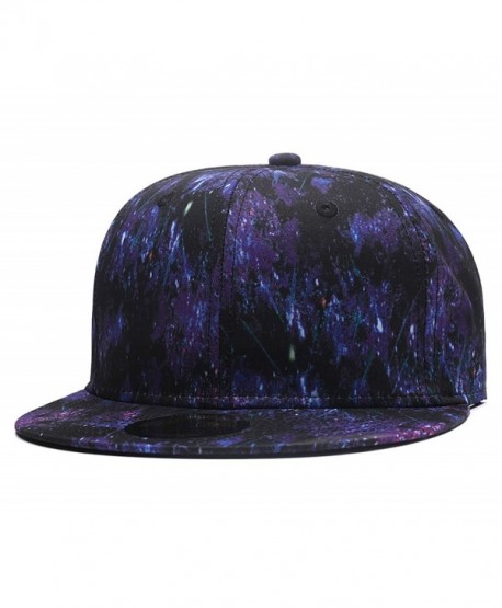 Quanhaigou Galaxy 3D Printed Adjustable Baseball Cap-Unisex Hip Hop Snapback Flatbrim Hats - Purple Galaxy - C4186NZO6LQ