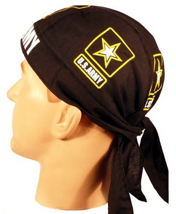 Skull Cap Biker Caps Headwraps Doo Rags - US Army on Black - CQ12ELHPFDL