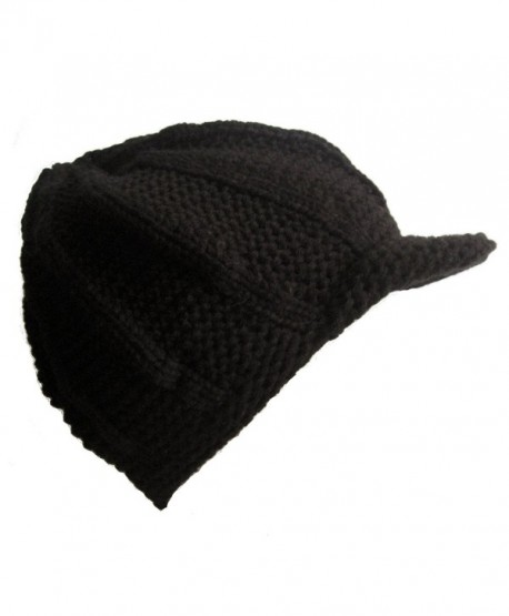 Frost Hats Winter Hat for Women Visor Beanie Chunky Knit Frost Hats - Black - C311B2NO5VL