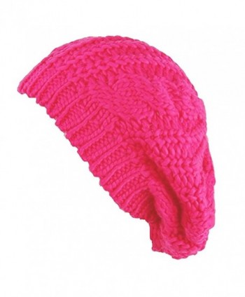 SUNYIK Beanie Winter Slouchy Fuchsia