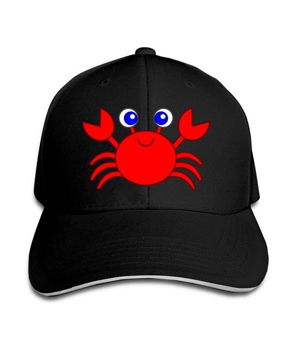 Cartoon Crab Unisex 100% Cotton Adjustable Trucker Hat Ash One Size - Black - CG12FRPURHP