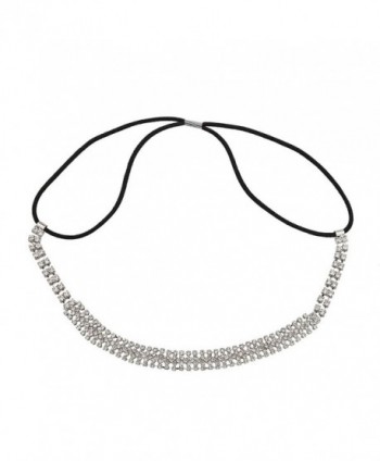 Lux Accessories Pave Crystal Bride Bridal Bridesmaid Wedding Stretch Headband - CD127ZWWML7