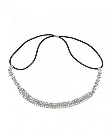 Lux Accessories Pave Crystal Bride Bridal Bridesmaid Wedding Stretch Headband - CD127ZWWML7