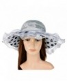 VBIGER Women's Kentucky Derby Hat Large Brim Chiffon Lace Flounce Sun Hats - Grey - CT12H9OBQ8B