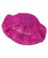 Sequin Nylon Stretchable Beret Magenta