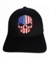 Skull USA Flag Embroidery on a Flexfit Hat. - Black - CI11OT617JL