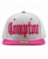 The Hat Depot 1300B New "COMPTON" 3D Embroidered Heather Grey Snapback Hat - Fuchsia - CV12E09C0VZ