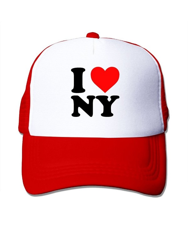 Adult I Love New York Mesh Sun Visor Cap Black - Red - CZ187LRK432