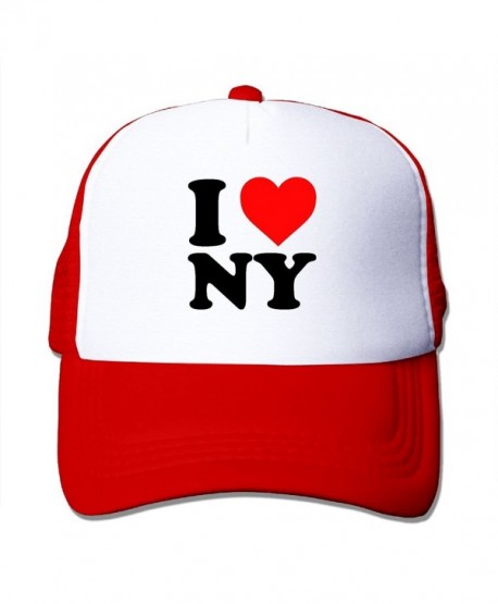 Adult I Love New York Mesh Sun Visor Cap Black - Red - CZ187LRK432