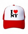 Adult I Love New York Mesh Sun Visor Cap Black - Red - CZ187LRK432