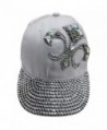 White Baseball Cap Rhinestone Fleur