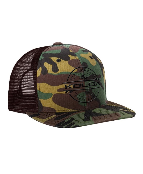 Koloa Surf - Thruster Surfboard Logo Mesh Back Trucker Hats in 12 Colors - Camo With Black Embroidered Logo - CJ12CD9SN83