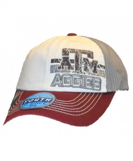 Texas A&M Aggies Top of the World Youth Maroon Gray Mesh Snapback Hat Cap - CP11NNQXM2D