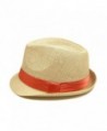 TrendsBlue Classic Natural Fedora Straw in Women's Fedoras