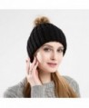 Tossa Womens Knitted Beanie Pom Blk