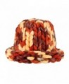 SUKEQ Women Dome Cap Chunky Bulky Cable Knitting Wool Beanie Hats - Orange - C61888KZYA4