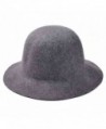 ZLYC Women 100% Wool Minimalist Fashion Winter Felt Bowler Hat Floppy Cloche Cap - Gray - C311O5JW9A7