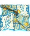 Gold Blue 100% Charmeuse Silk Scarf Bandana Headband By Silksalon A954 - CE11YWPC33X