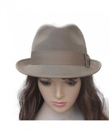 Lawliet Vintage Style Womens Unisex Wool Felt Fedora Homburg Trilby Hat A378 - Camel - C912MXNP3RW