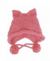 BIBITIME Women's Hat Cat Ear Crochet Braided Knit Caps Warm Snowboarding Winter - Pink - CP1896Q850L