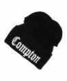 3D Embroidered Compton Warm Knit Beanie Cap By FlexFit Yupoong - Black - CM12002G4OP