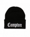 Embroidered Compton Warm Beanie Black