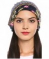 Ababalaya Women's Breathable Floral Turban Cap Chemo Cancer Beanie Cap Nightcap - Blue - CI1827YY5KY