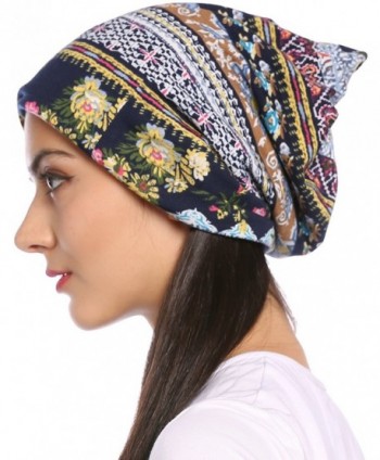 Ababalaya Womens Breathable Floral Nightcap in Women's Skullies & Beanies