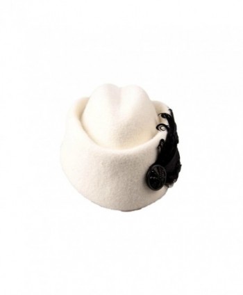 Dantiya Womens White Retro Feather in Women's Berets