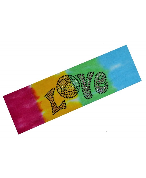 LOVE Soccer Rhinestone Cotton Stretch Headband By Funny Girl Designs - RAINBOW TIE DYE - CD11TILX7TP