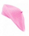 Nollia Ladies Solid Colored French Wool Beret - Pink - C112J4RL5IH