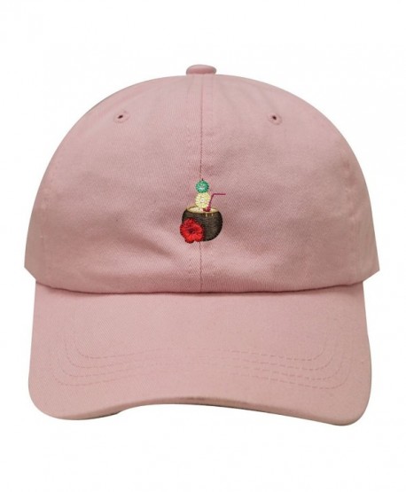 City Hunter C104 Coconut Drink Cotton Baseball Dad Cap 19 Colors - Pink - C81836R0708