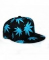 Unisex Hip Hop Marijuana Weed Leaf Snapback Hat- Adjustable Baseball Cap - Blue - C211YJ2YRID