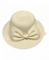 E.Joy Online Womens SPF50 Packable Summer Sun Beach Straw Hat Wide Brim Floppy 55-58cm - 7w08_cream - C3182T3L7OK