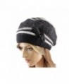 LA-EL COUTURE Womens Elegant Knitted decorated with some natural fur and rhinestones Hat warm - Black - C712CNXEVQR