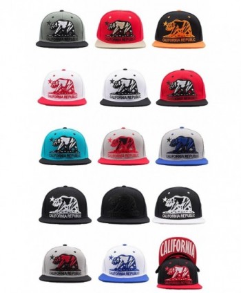 Cap2Shoes California Republic Bear Flat Visor Snapback Multi Color - Grey/Blue - C21291P2EWX