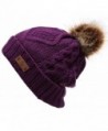 ANGELA & WILLIAM Trendy Winter Warm Soft Beanie Cable Knitted Hat Cap For Women - Purple - CL12MAVNPXR