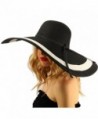 Summer Elegant Derby Floppy Hat - "7-1/4"" Brim 2 Tone - Black" - CQ17Y20GL87